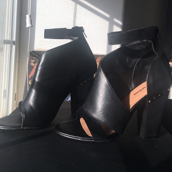 Black leather and suede booties - Picture 2 of 4